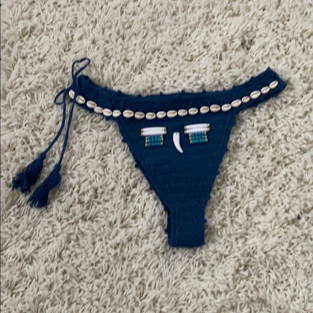 Blue tribal bikini bottoms